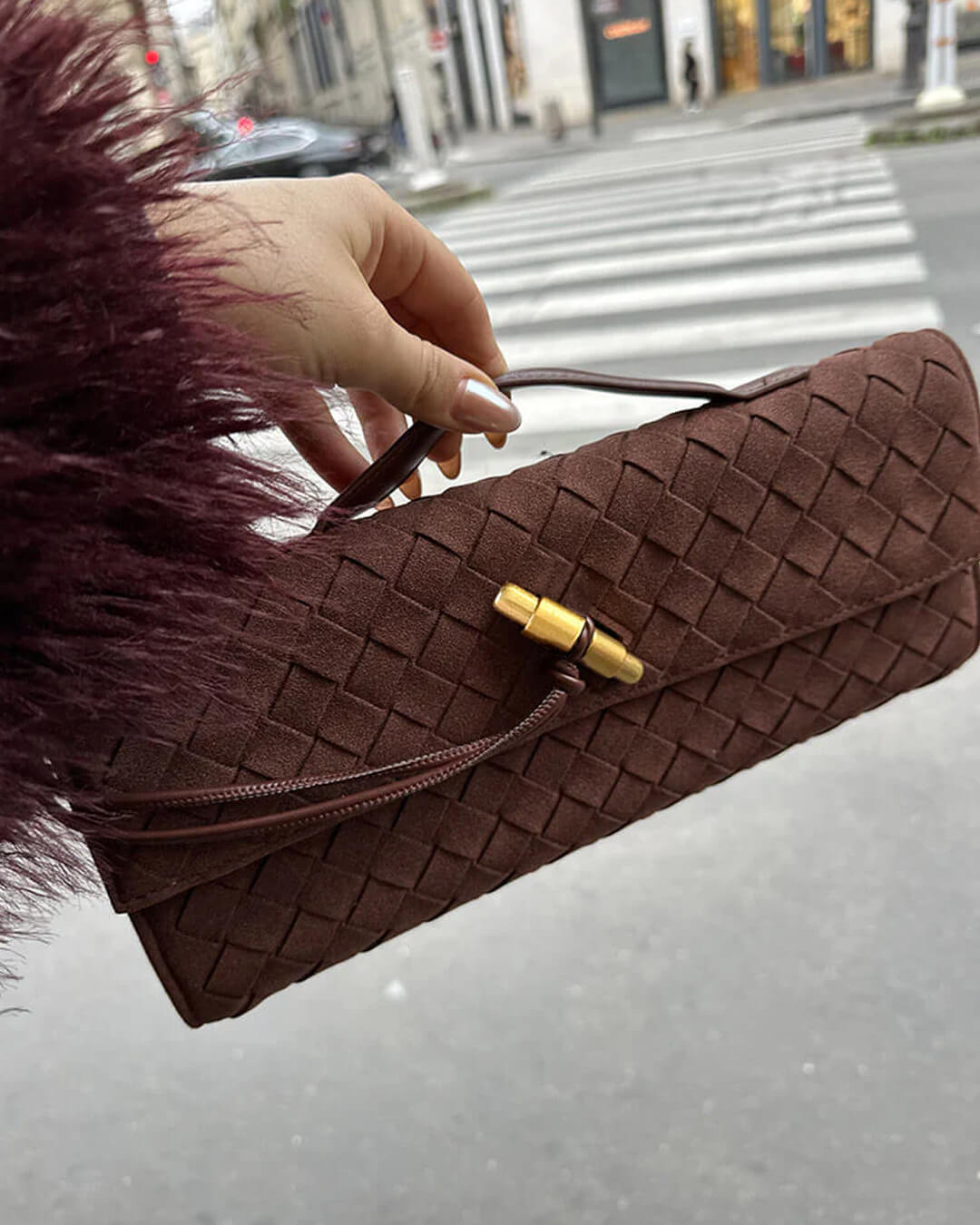 Borsa Bianca in suede