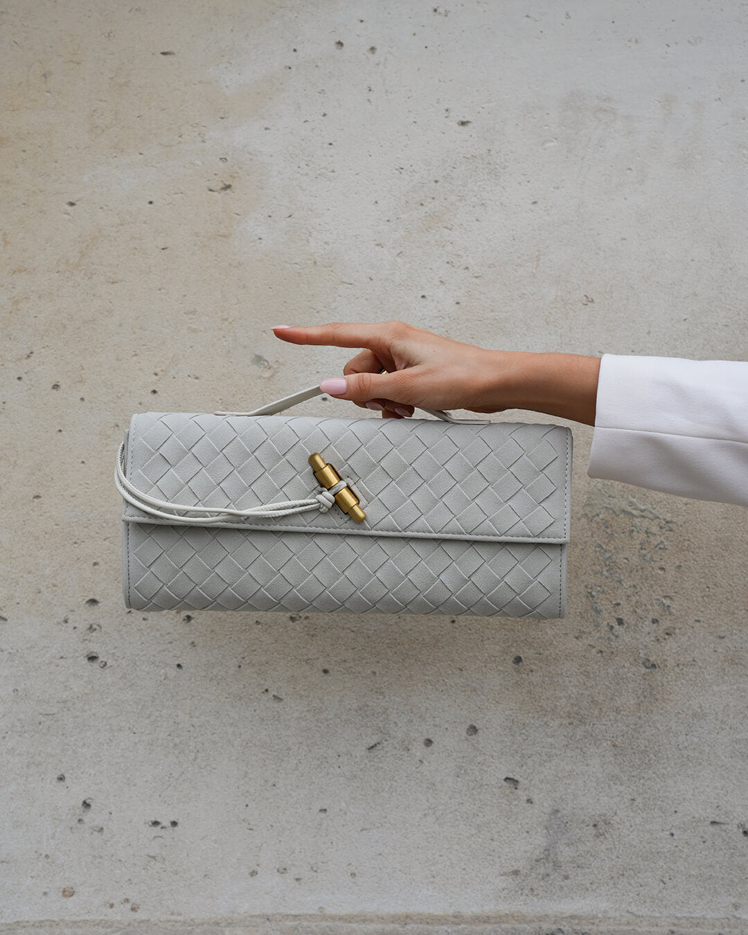 Borsa Bianca in suede