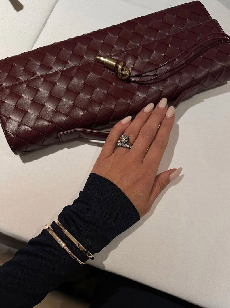 Borsa a mano intrecciata Bianca
