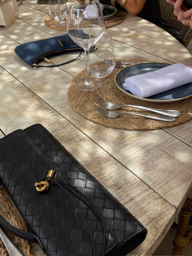 Borsa a mano intrecciata Bianca