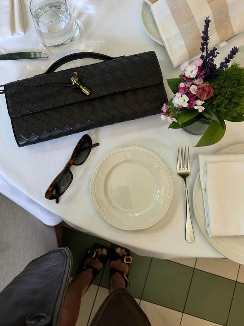 Borsa a mano intrecciata Bianca