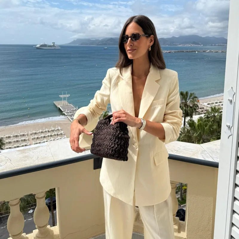 Borsa tote in rattan intrecciato Bianca