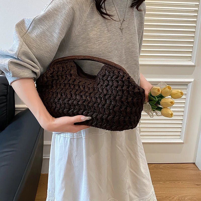 Borsa tote in rattan intrecciato Bianca