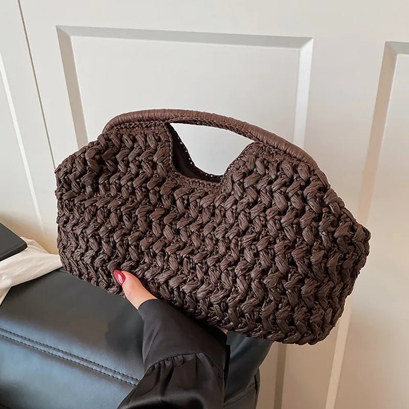 Borsa tote in rattan intrecciato Bianca