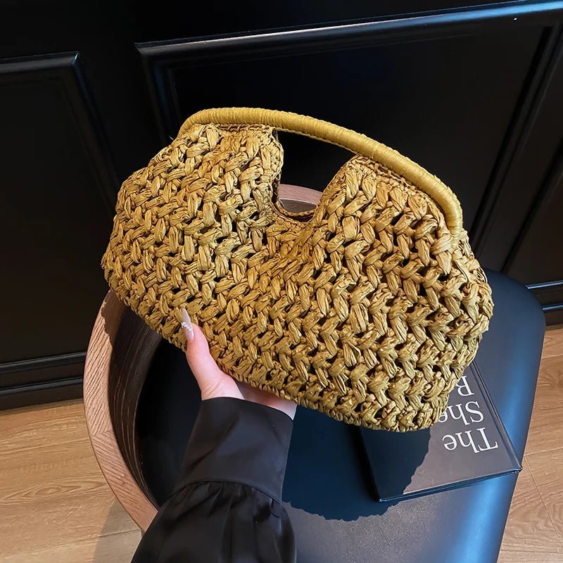 Borsa tote in rattan intrecciato Bianca