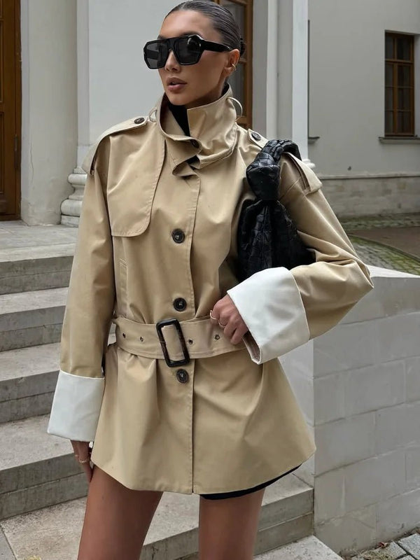 Giacca trench con polsini a contrasto Brenda