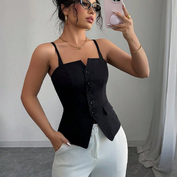 Blusa sartoriale senza maniche Bridget