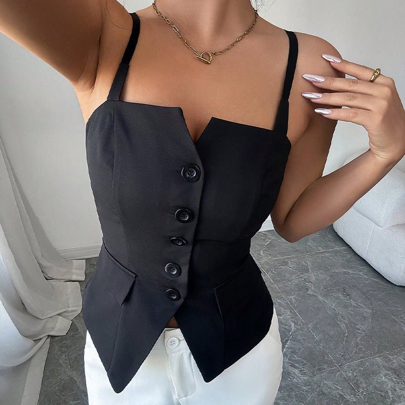 Blusa sartoriale senza maniche Bridget