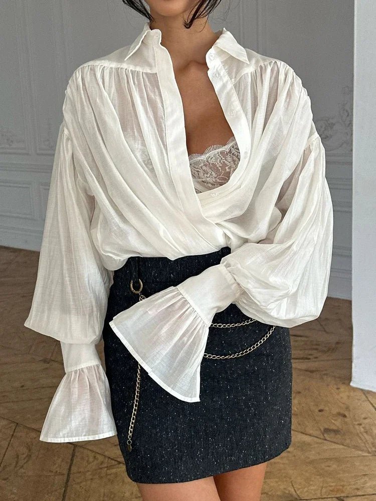 Camicia trasparente con bottoni Brielle