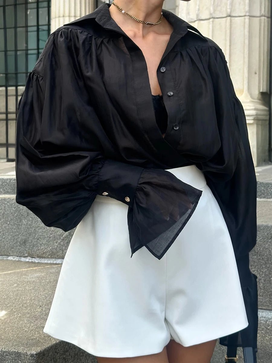 Camicia trasparente con bottoni Brielle