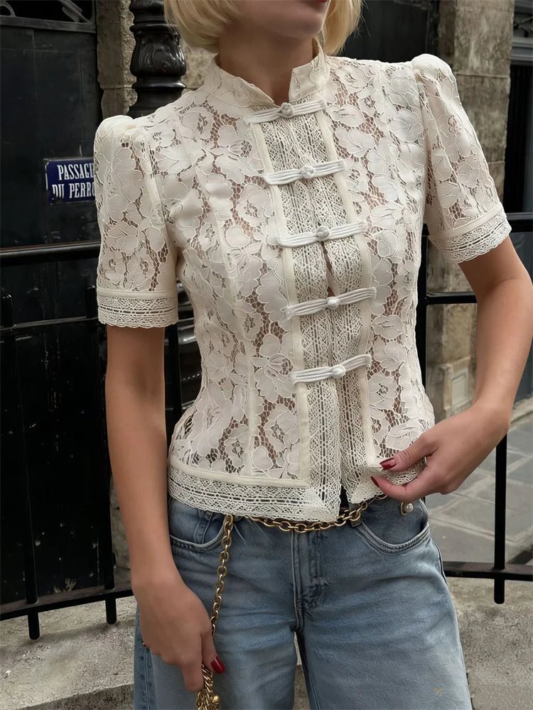 Cardigan patchwork in pizzo Brielle