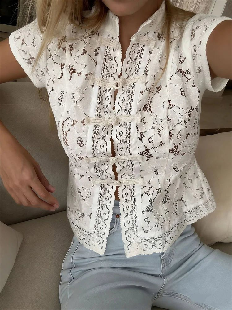 Cardigan patchwork in pizzo Brielle