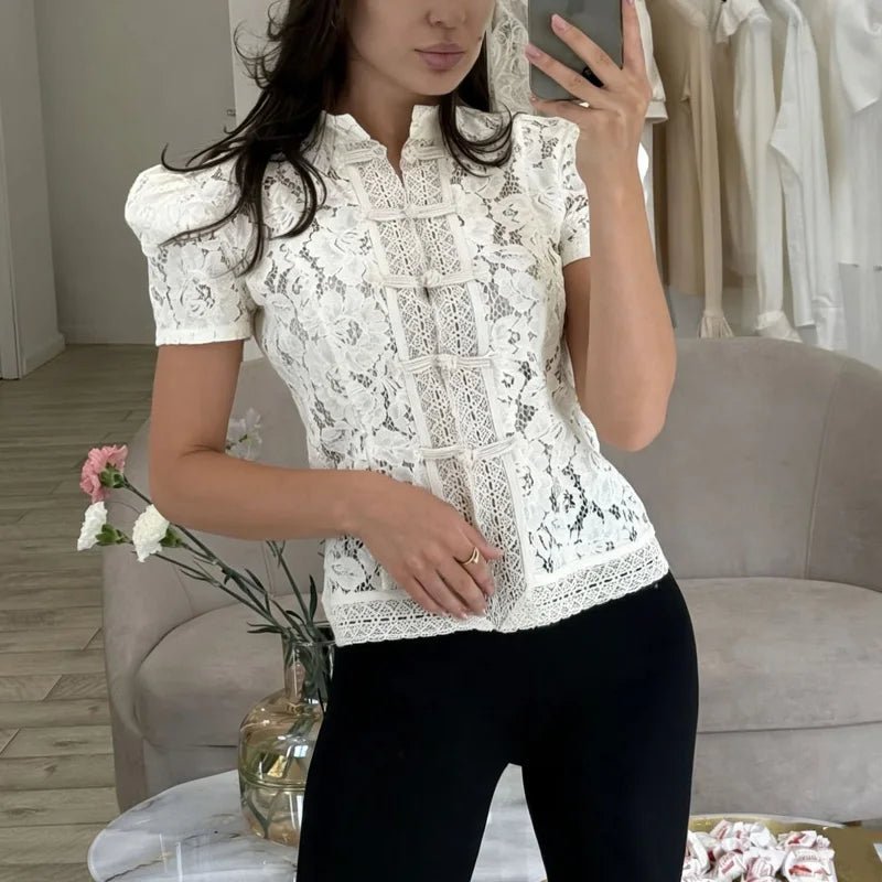 Cardigan patchwork in pizzo Brielle