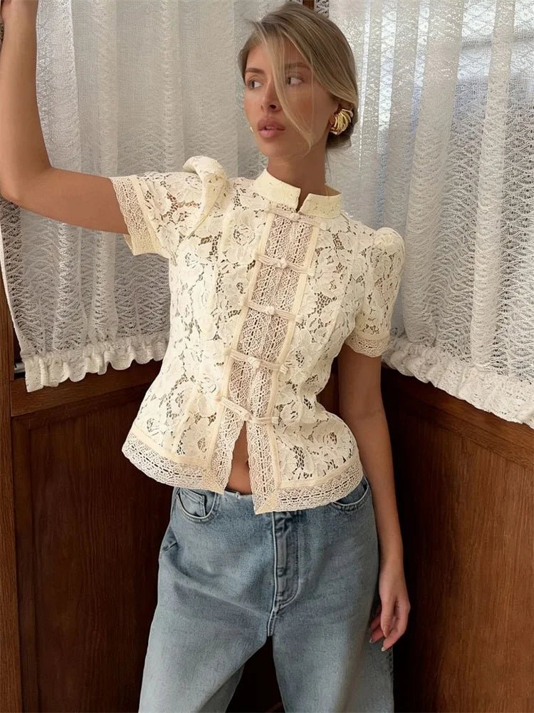 Cardigan patchwork in pizzo Brielle