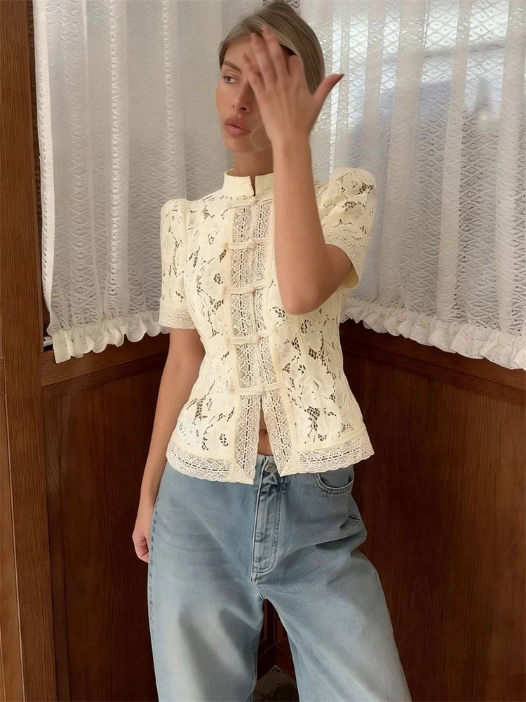 Cardigan patchwork in pizzo Brielle