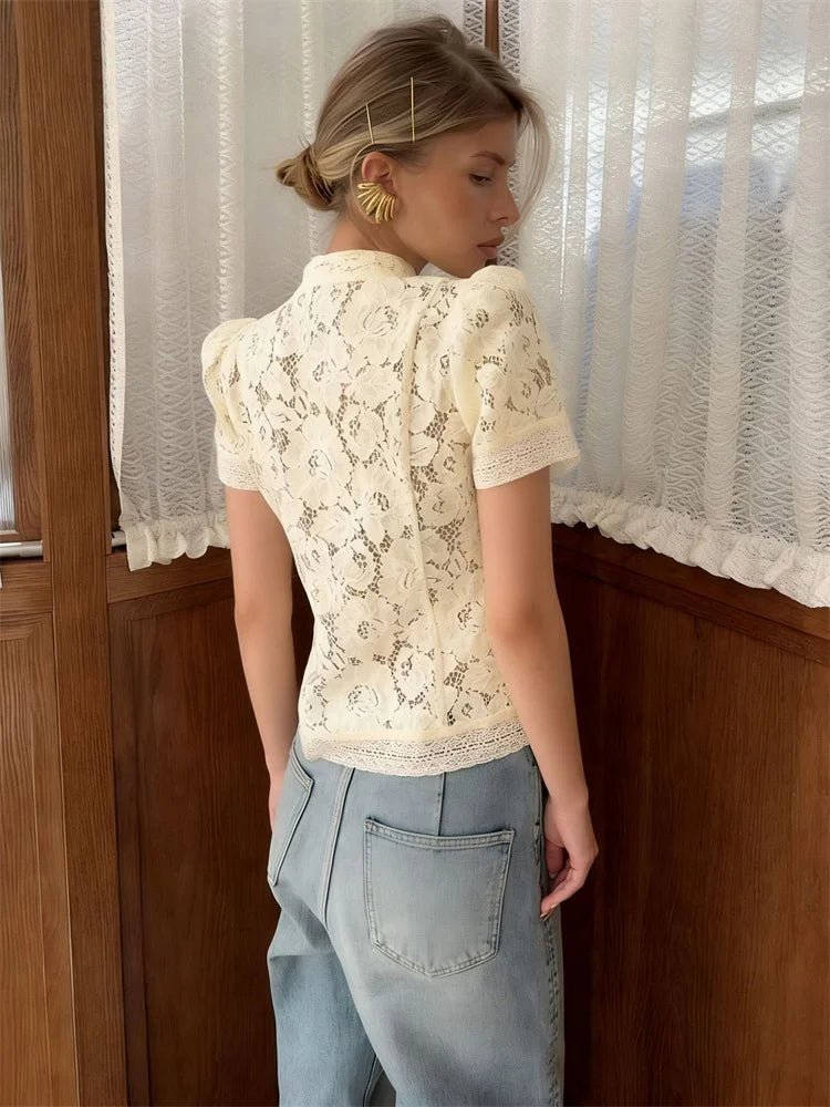 Cardigan patchwork in pizzo Brielle