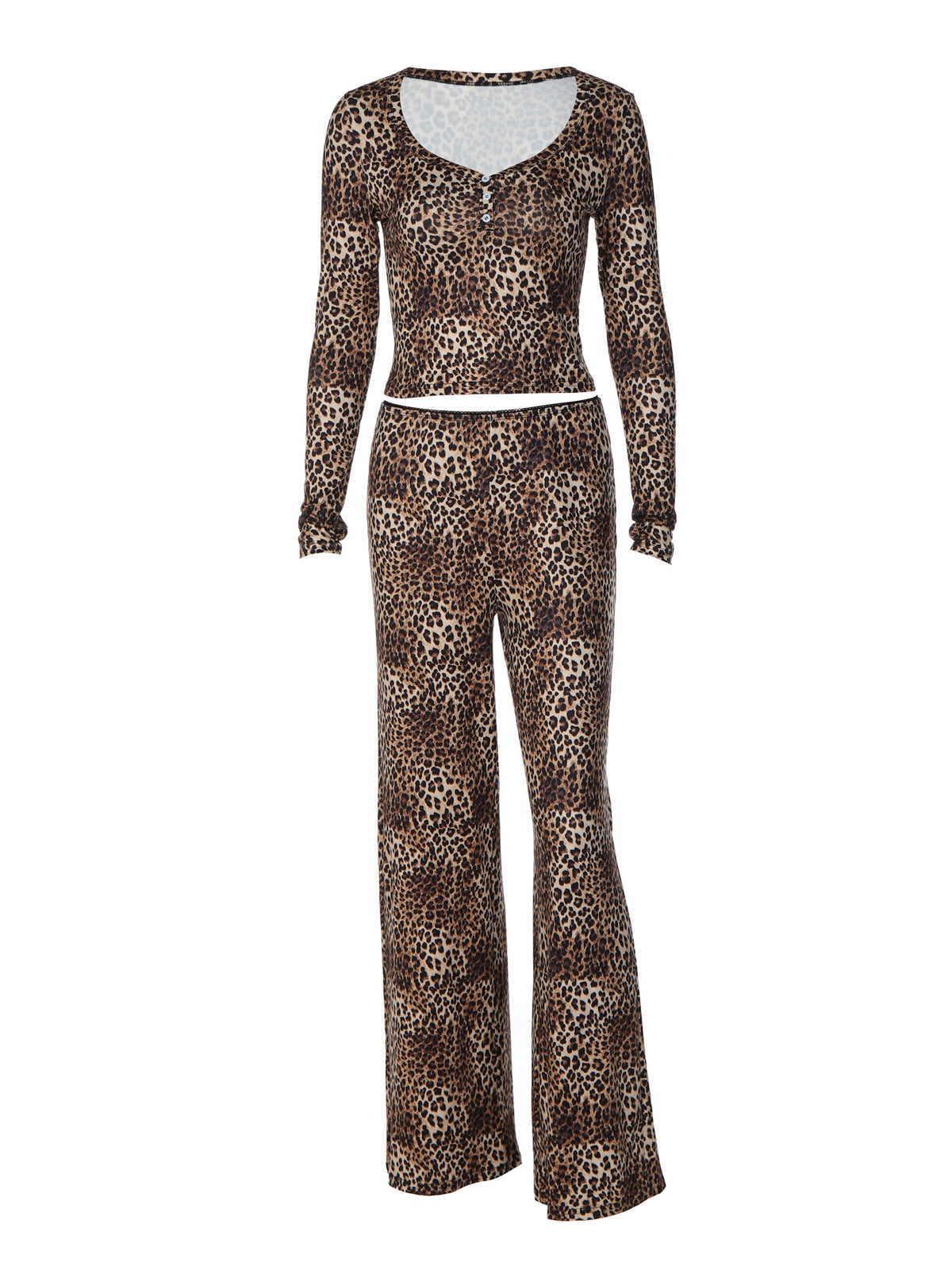 Completo top e pantaloni leopardati Jade