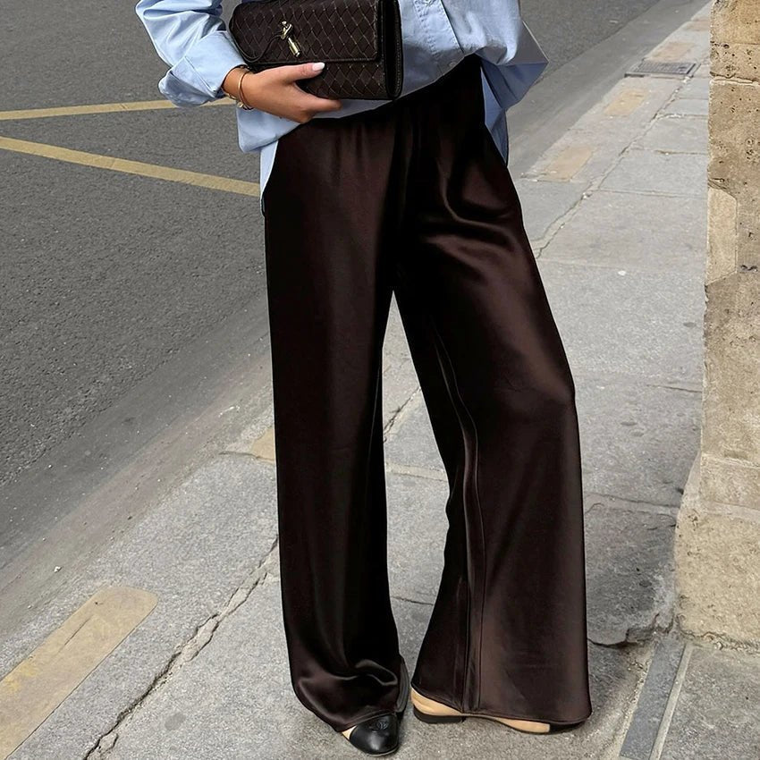 Cameron Satin Flare Leg Pants