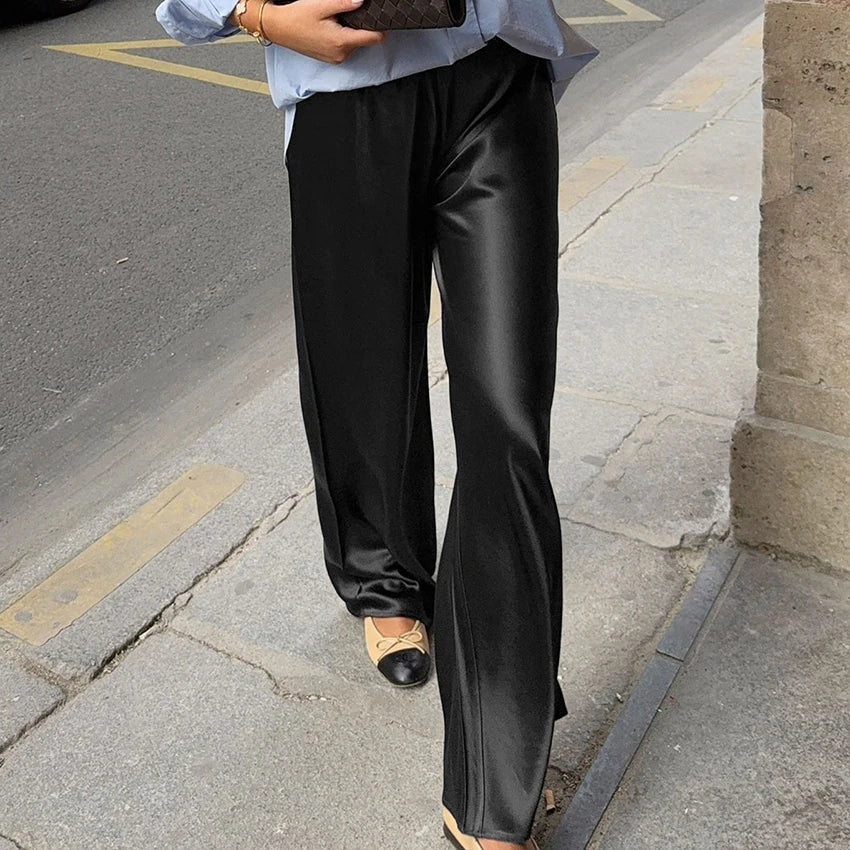 Cameron Satin Flare Leg Pants