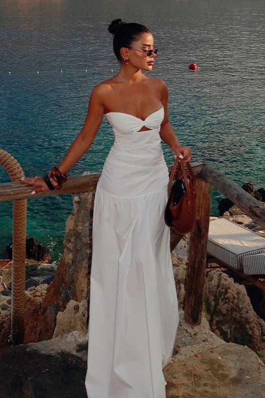Abito lungo senza spalline con cut-out Camia