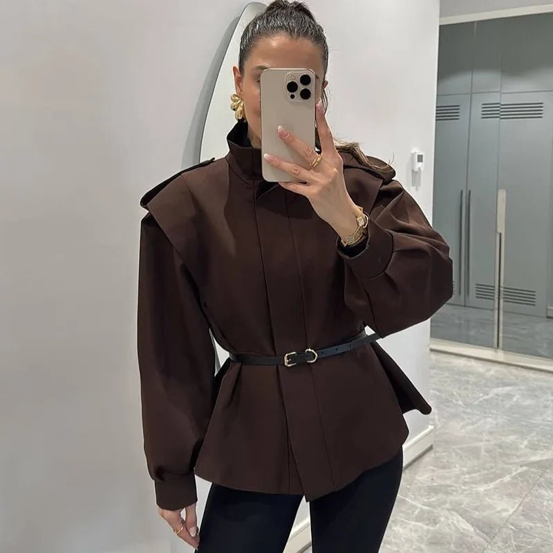 Trench corto con cintura Camille