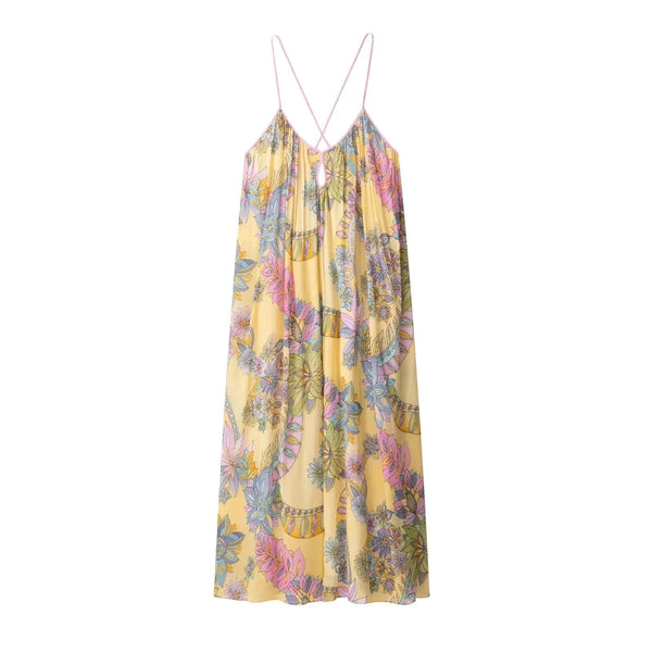 Abito con top a canottiera in chiffon floreale Camille