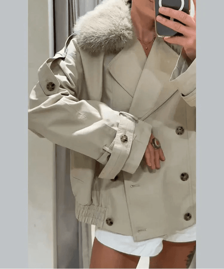 Trench coat Camille con pelliccia sintetica