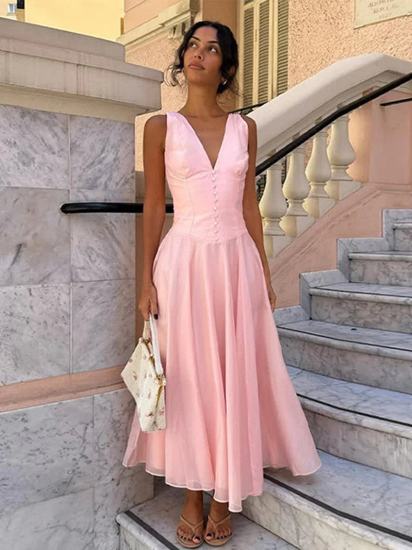 Beatrice Sleeveless V-Neck Midi Dress