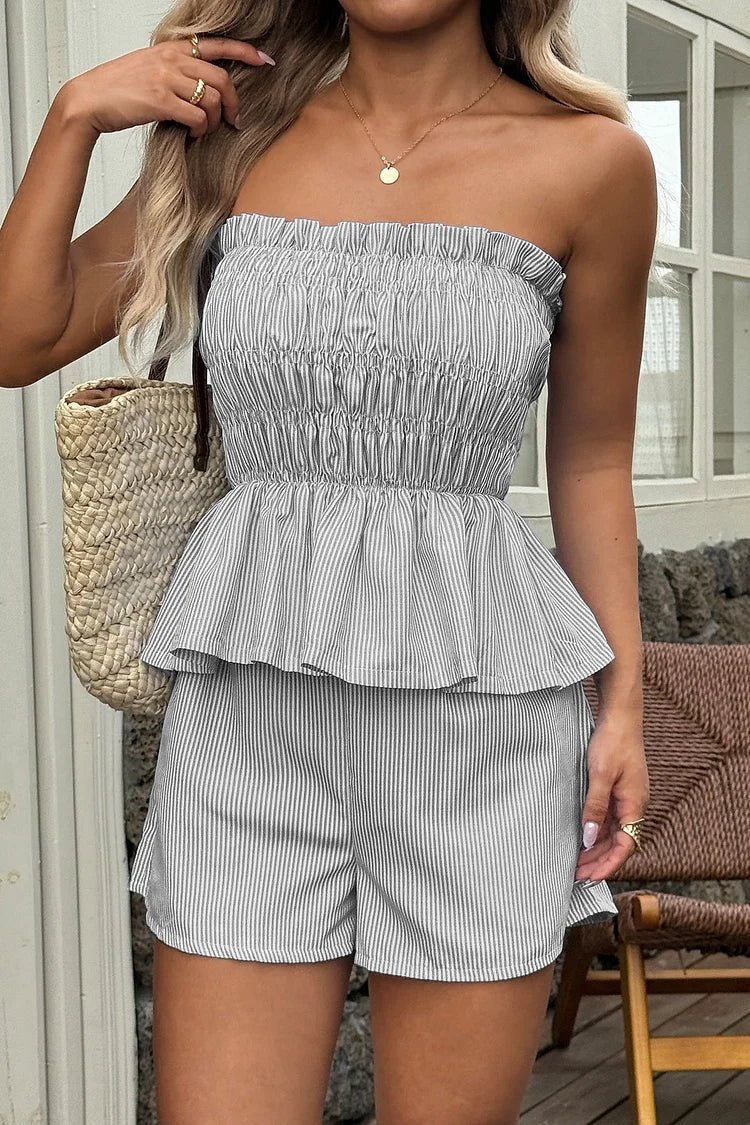 Completo coordinato Cate con top arricciato e pantaloncini