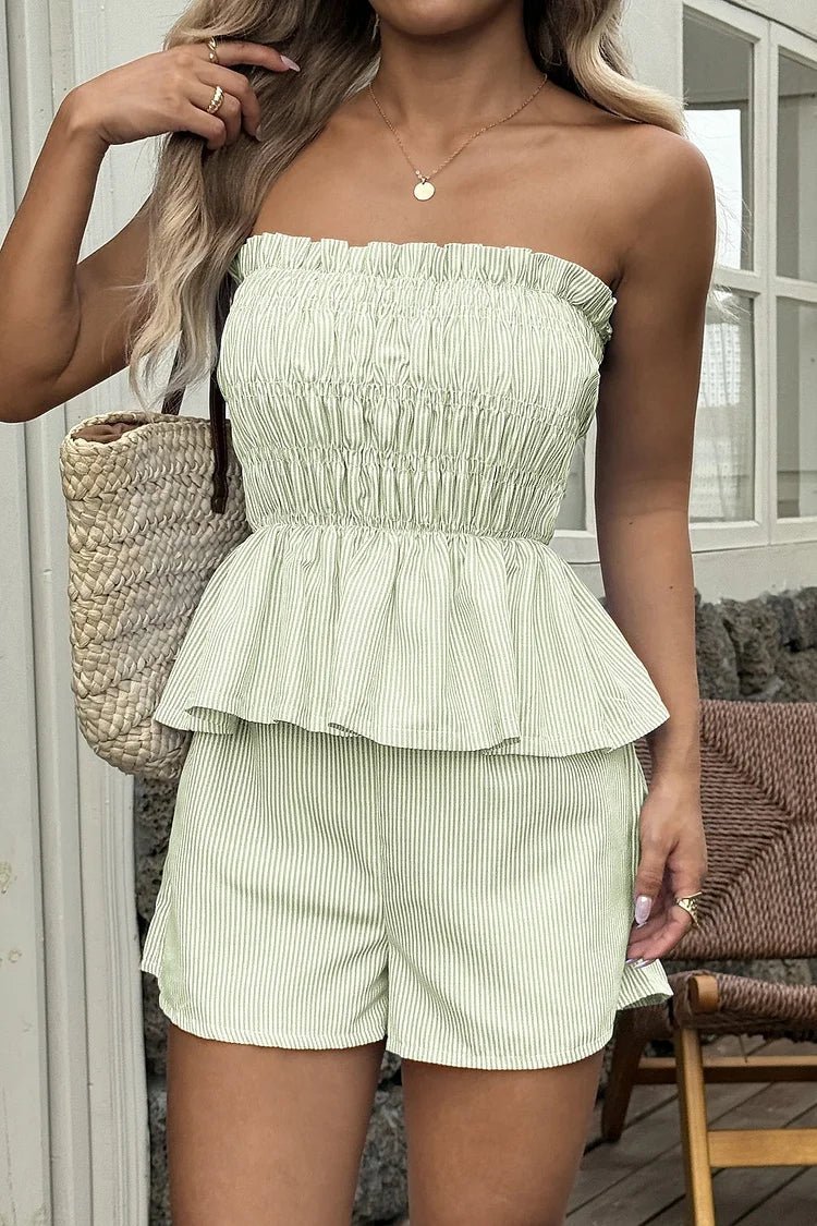 Completo coordinato Cate con top arricciato e pantaloncini