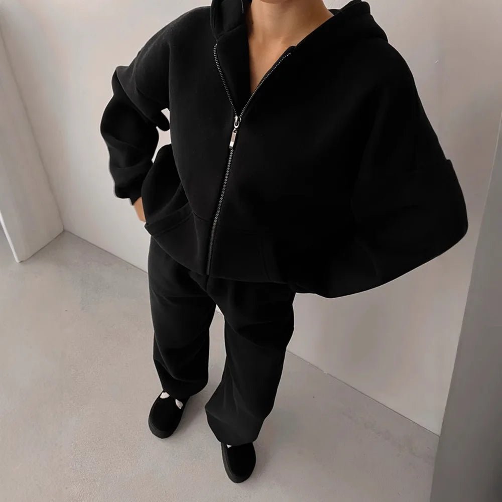 Set sportivo di 2 pezzi con felpa oversize con cappuccio Cecilia
