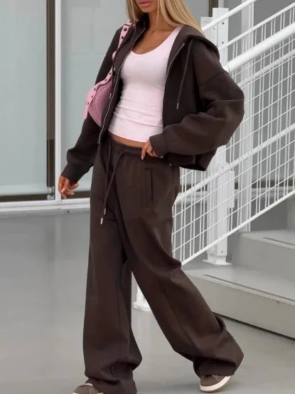 Set sportivo di 2 pezzi con felpa oversize con cappuccio Cecilia