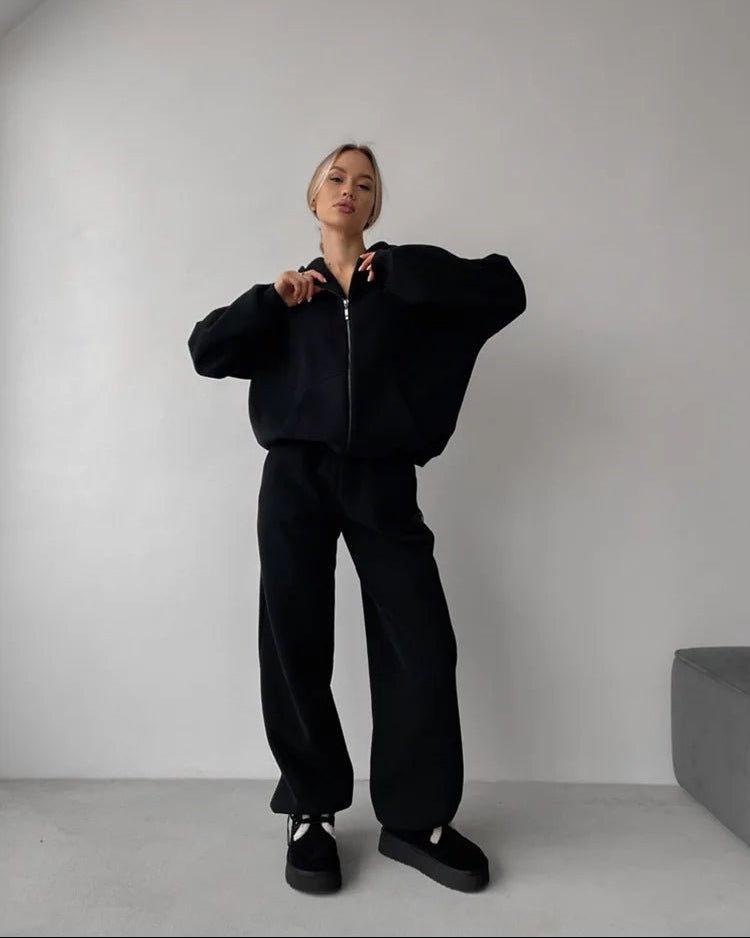 Set sportivo di 2 pezzi con felpa oversize con cappuccio Cecilia