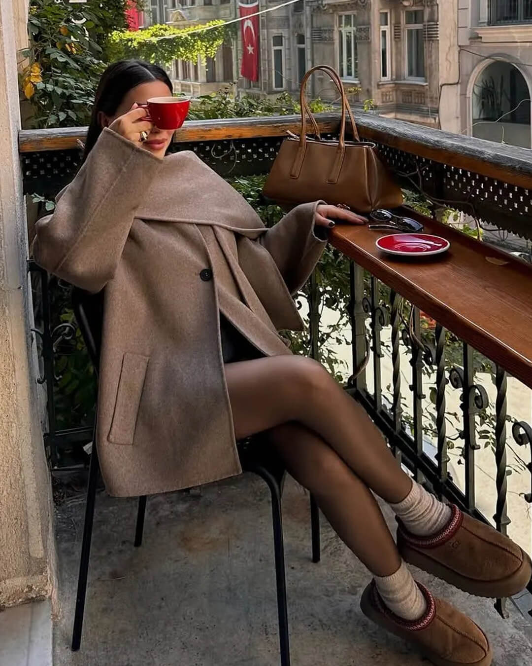 Cappotto con sciarpa Cecille