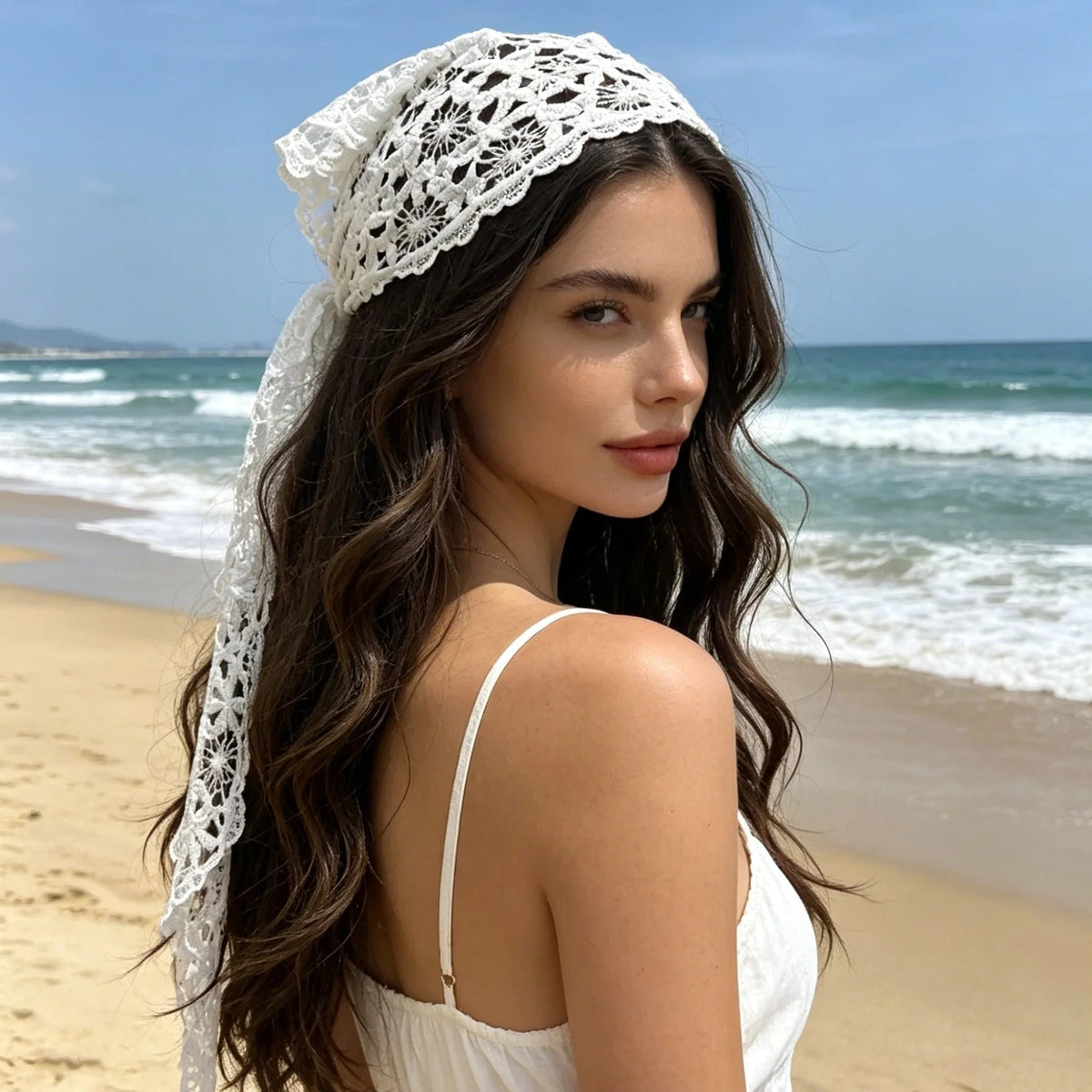 Foulard triangolare boho Celeste