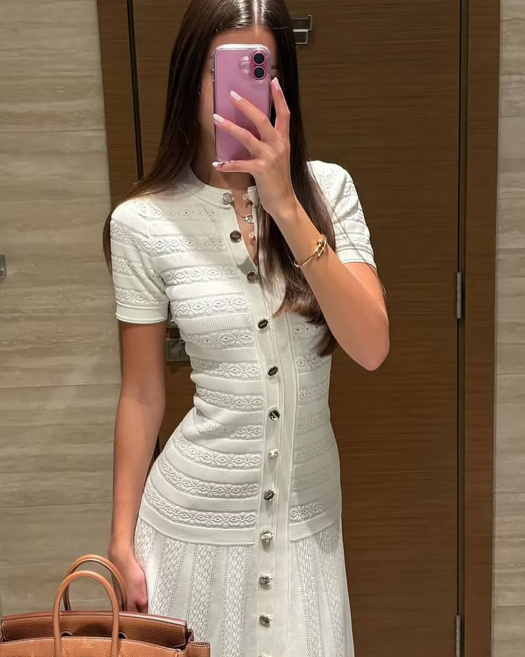Abito midi Celeste in maglia a coste