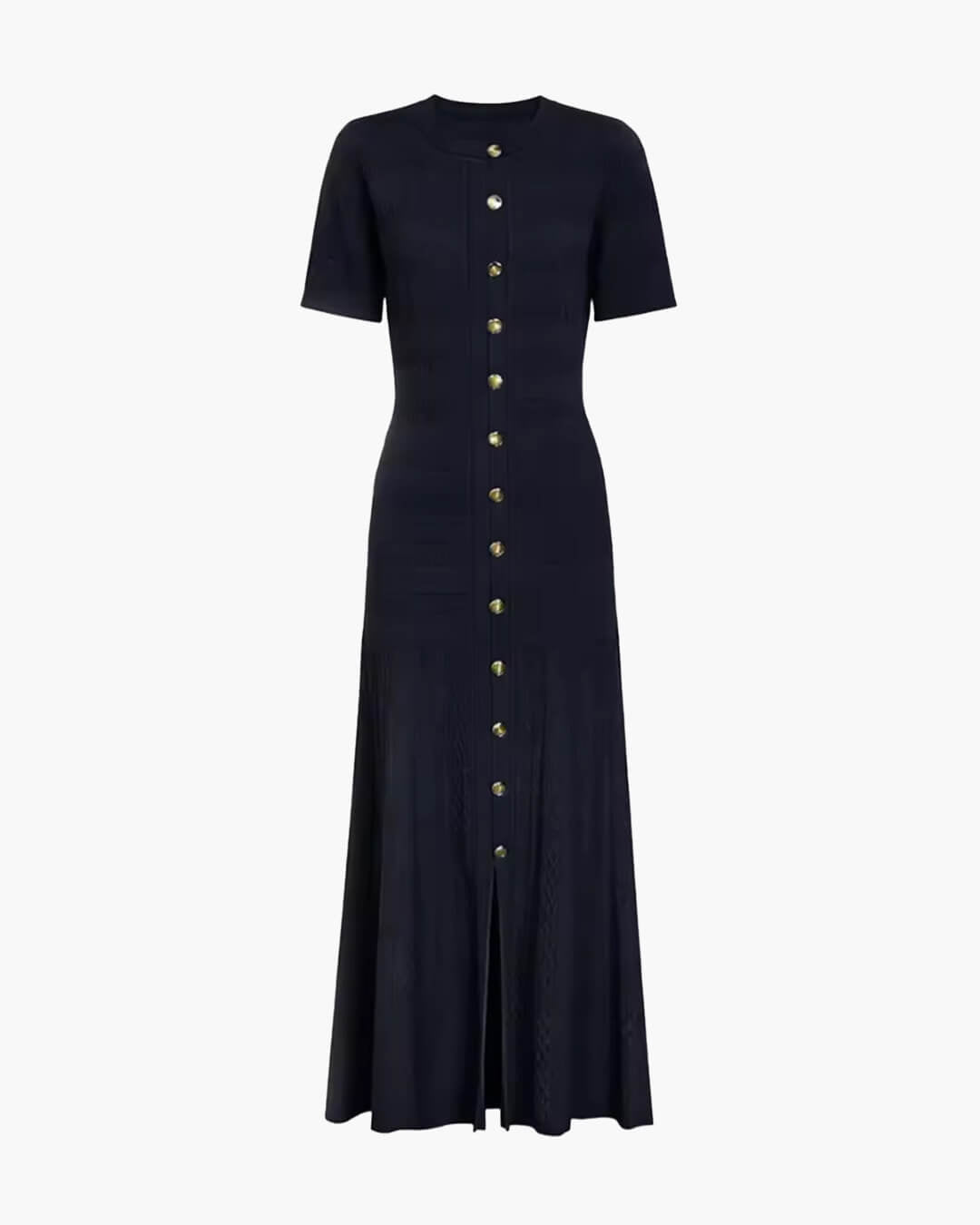Abito midi Celeste in maglia a coste