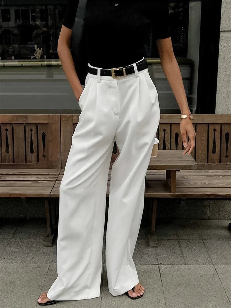 Pantaloni Celia a vita alta e gamba larga