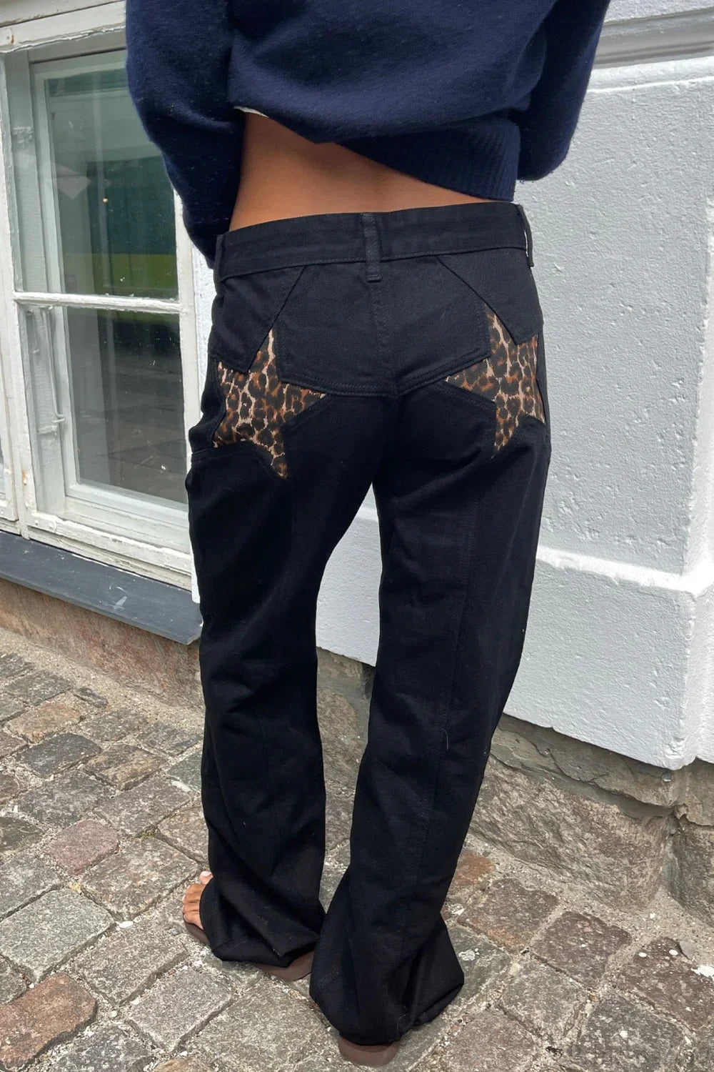 Jeans Charlize a blocchi di colore con motivo patchwork a stelle
