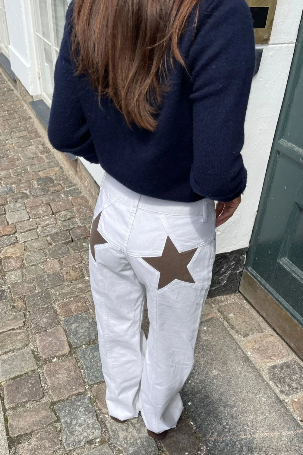 Jeans Charlize a blocchi di colore con motivo patchwork a stelle
