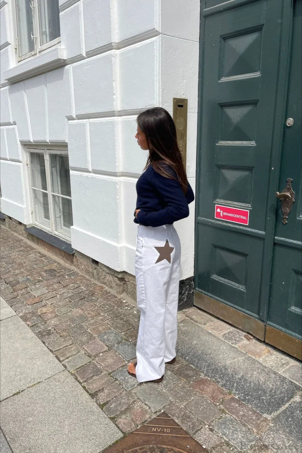 Jeans Charlize a blocchi di colore con motivo patchwork a stelle