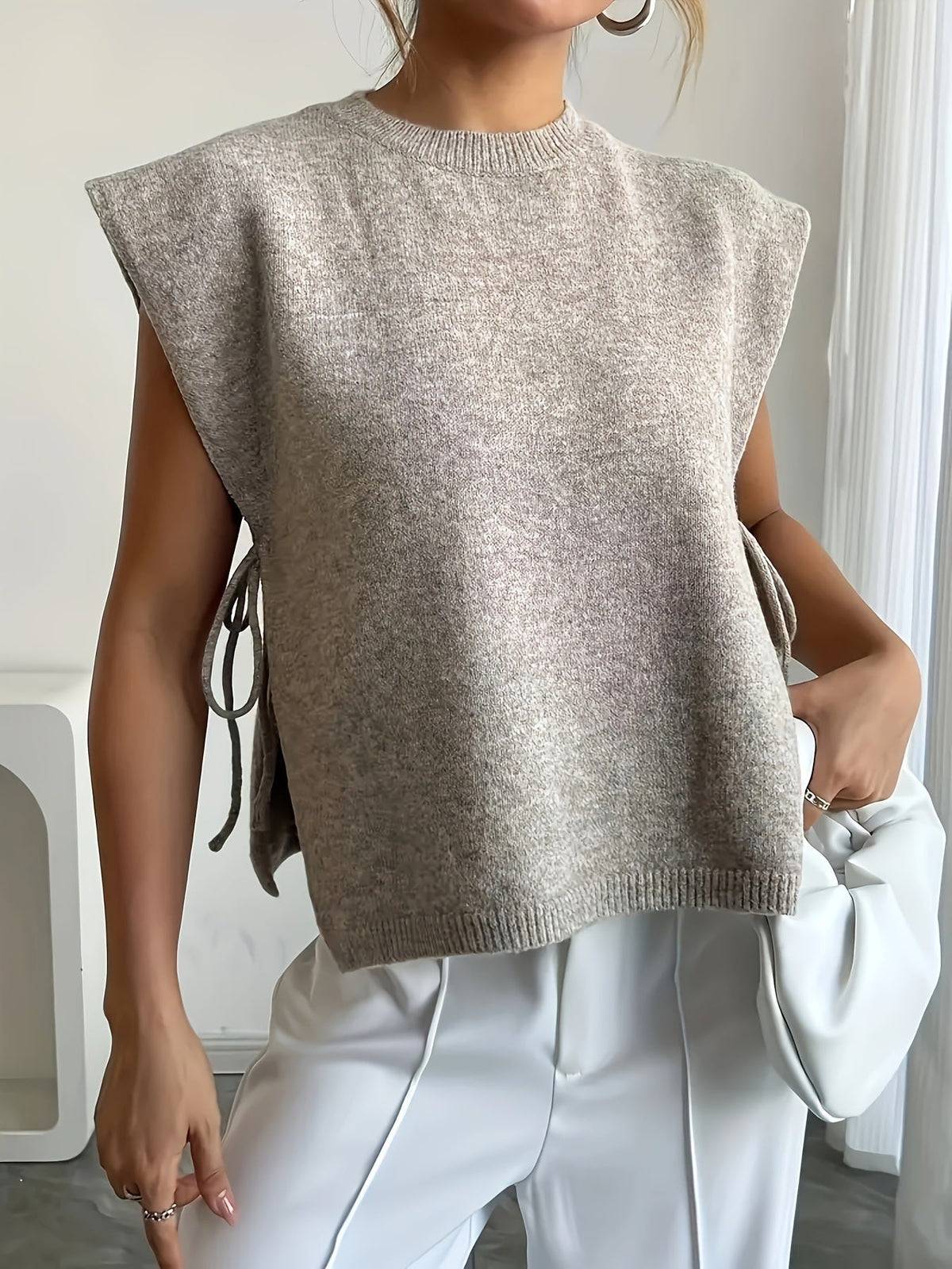 Top in maglia Clara con nodo laterale