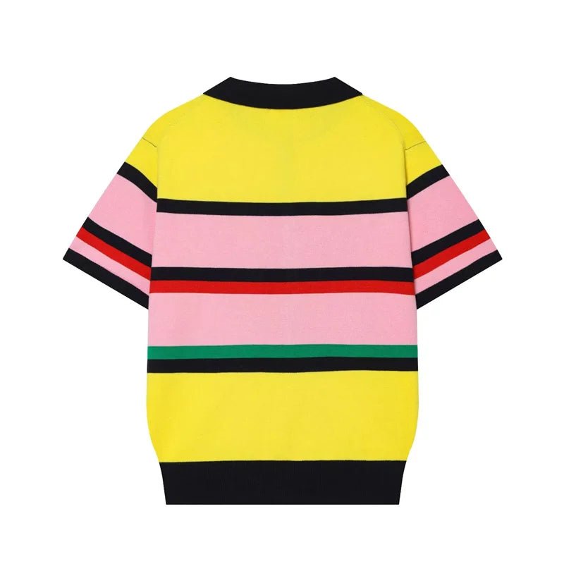 Top polo in maglia con blocchi di colore Claudia
