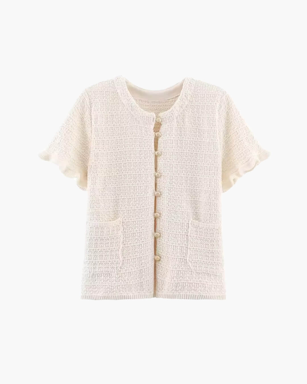 Completo Claudia con canottiera in maglia e gonna plissettata
