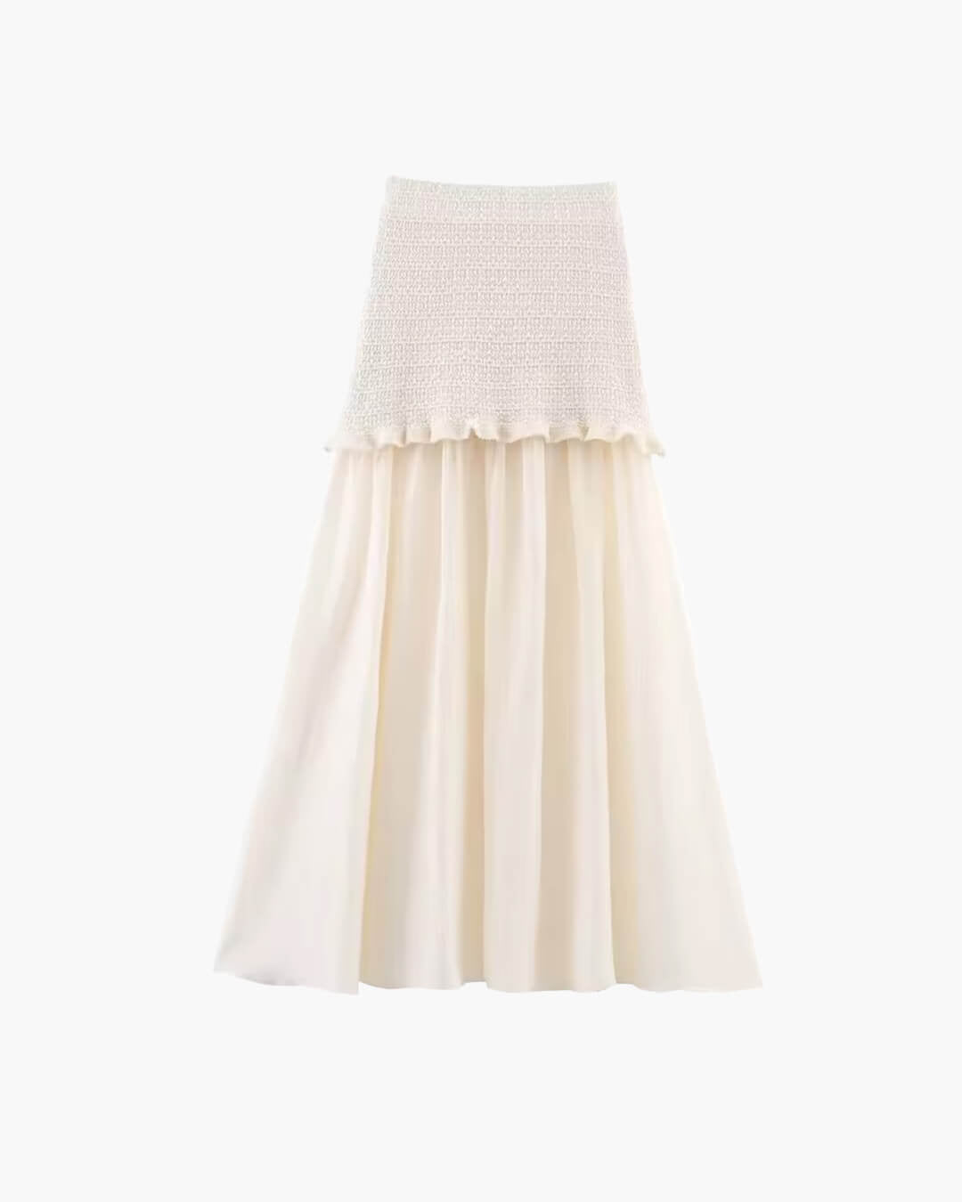 Completo Claudia con canottiera in maglia e gonna plissettata