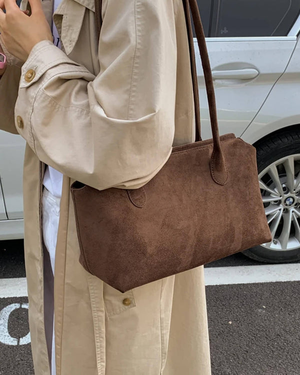 Claudine Faux Suede Shoulder Bag