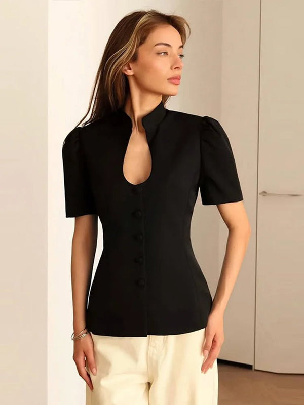 Top Collette con collo alto
