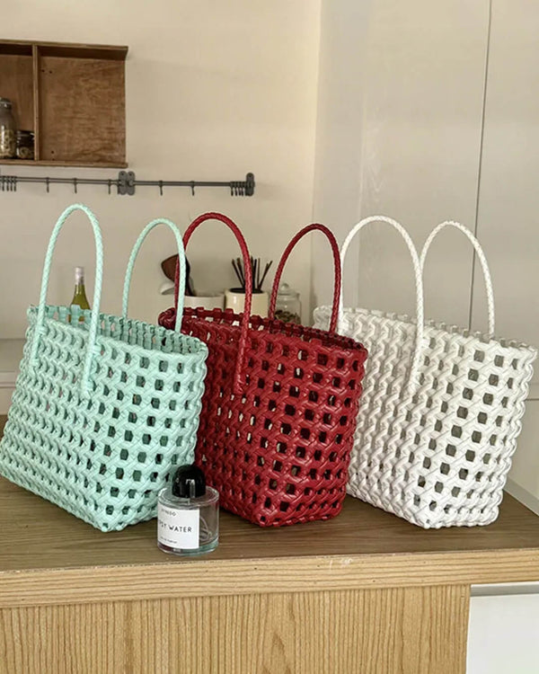 Borsa tote a trama aperta Cresta