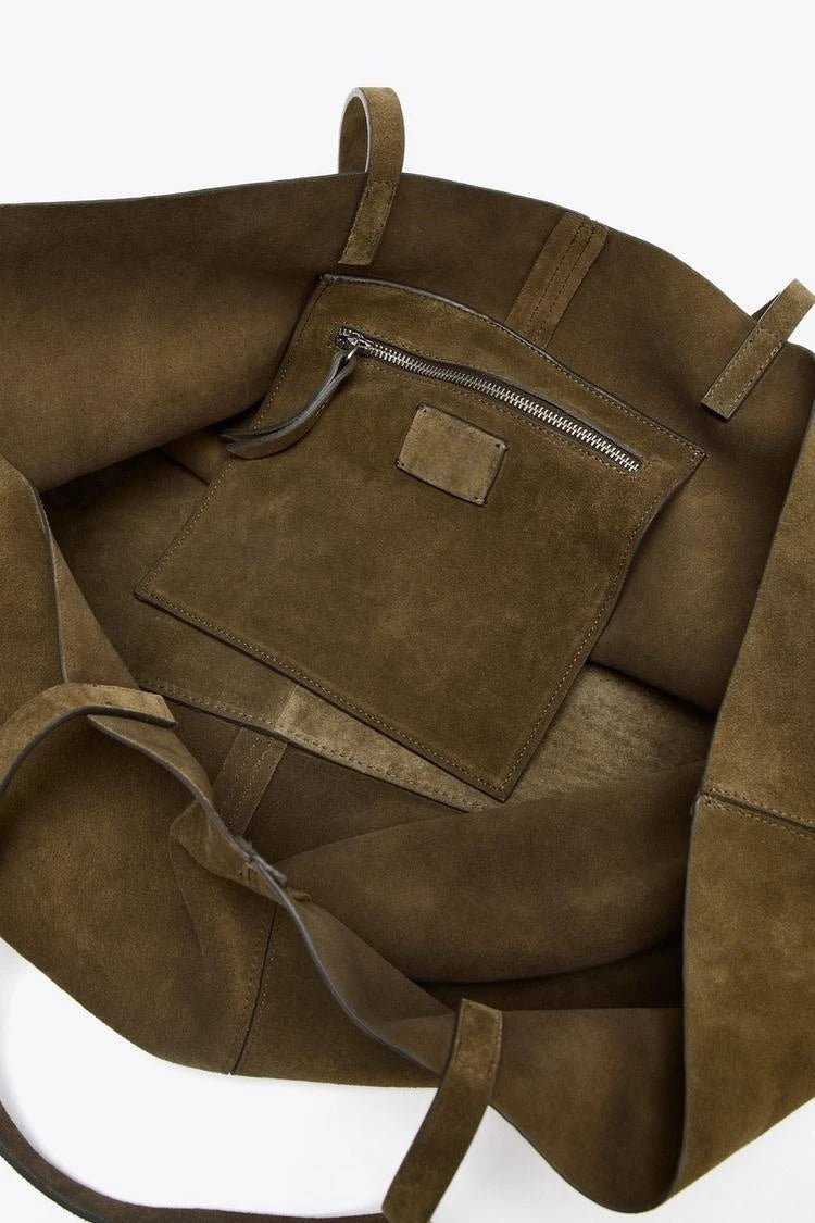 Grande borsa tote in camoscio Cynthia