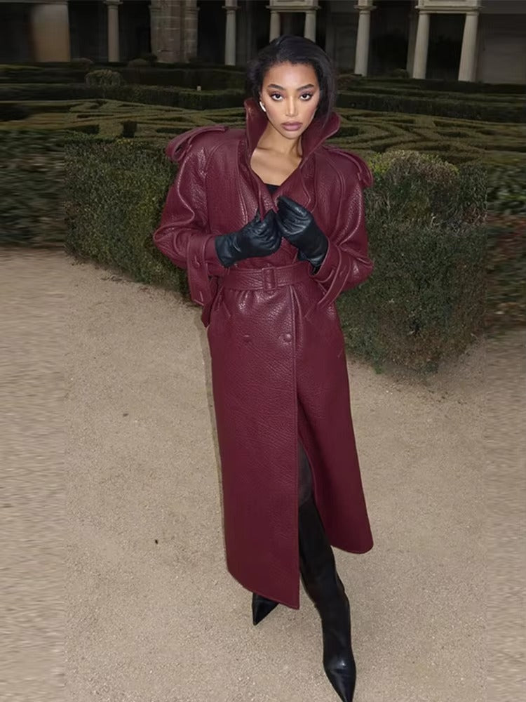 Giacca lunga in pelle Danica